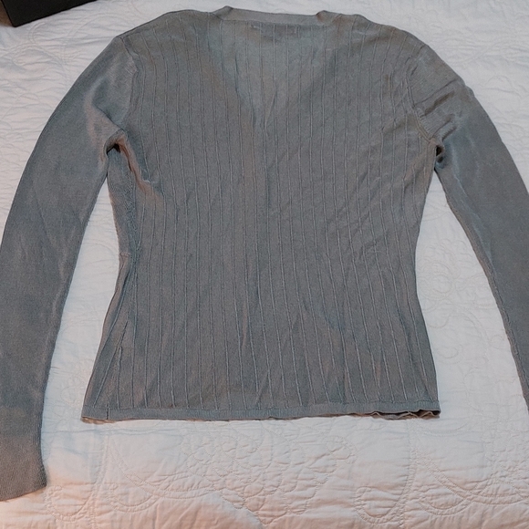 Guess Collection Silver Blue Silky Button Down Cardigan or Top - Picture 3 of 5